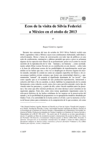 Ecos de la visita de Silvia Federici a México en el otoño de 2013