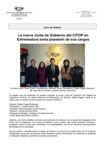 La nueva Junta de Gobierno del CITOP en Extremadura toma
