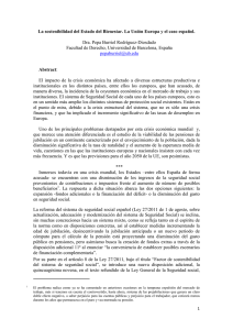 9 La sostenibilidad del Estado del Bienestar. La Unión Europa y el