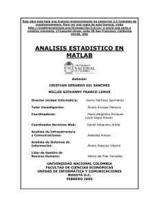 Análisis Estadístico en MATLAB - Facultad de Ciencias Económicas