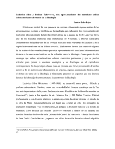Ludovico Silva y Bolívar Echeverría, dos aproximaciones del