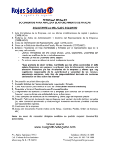 Requisitos de Fianzas para Personas Morales