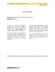 nota del editor - Universidad de Pamplona