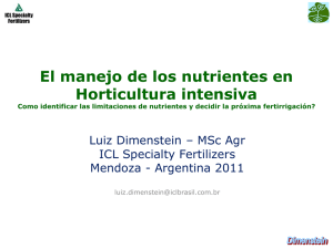 El manejo de los nutrientes en Horticultura intensiva