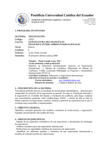 Negociacion - Pontificia Universidad Católica del Ecuador
