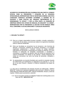 Convenio CAMES-CEPAVI - Gobierno del Estado de Sinaloa