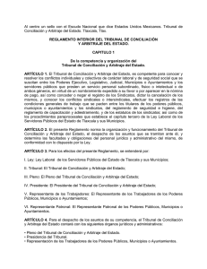 reglamento interior del tribunal de conciliación y arbitraje del estado.