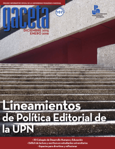 de Política Editorial de la UPN - Universidad Pedagógica Nacional