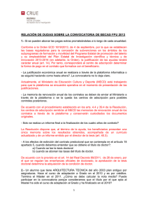 relación de dudas sobre la convocatoria de becas fpu 2013