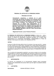 TRIBUNAL DE JUSTICIA DE LA COMUNIDAD ANDINA PROCESO