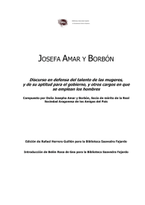 Josefa Amar y Borbón - Biblioteca SAAVEDRA FAJARDO de