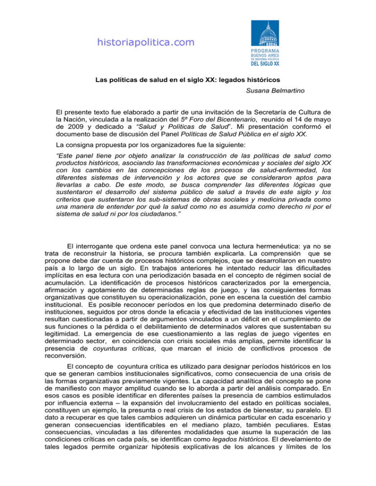 Las Pol ticas De Salud En El Siglo XX
