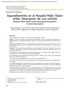 Espondiloartritis en el Hospital Pablo Tobón Uribe