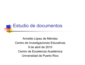Estudio de documentos - Centro para la Excelencia Académica