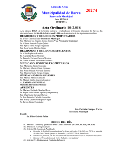 Acta 10-2016 - Municipalidad de Barva