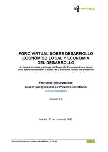 foro virtual sobre desarrollo económico local y