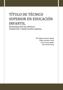 TÍTULO DE TÉCNICO SUPERIOR EN EDUCACIÓN INFANTIL