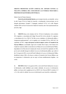 OBJETO: PROMOVER ACCIÓN JUDICIAL DE AMPARO CONTRA