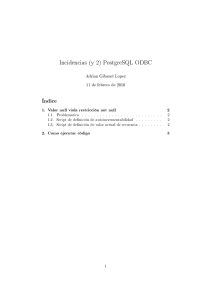 Incidencias (y 2) PostgreSQL ODBC