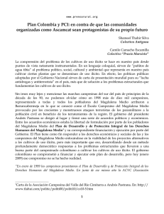 Plan Colombia y PCI: en contra de que las comunidades