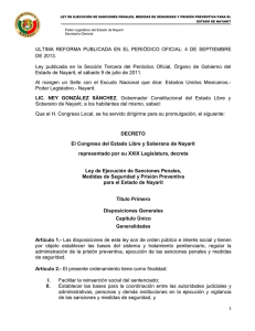 Ley de Ejecuci&oacute;n Penal Nayarit