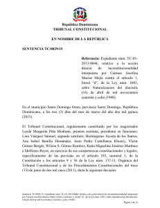Sentencia TC 0029-15 C - Tribunal Constitucional de la