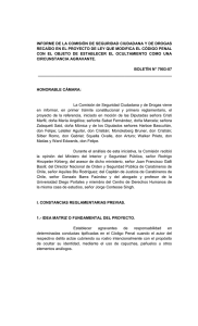 informe de la comisión de constitución, legislación y justicia recaido