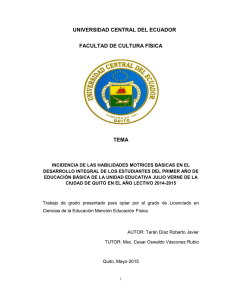 universidad central del ecuador facultad de cultura física tema