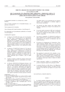 Directiva 2004/10/CE del Parlamento Europeo y del Consejo, de 11