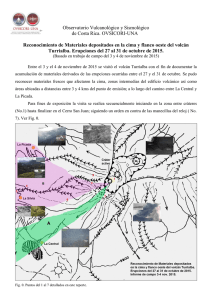 Reconocimiento de Materiales depositados en la cima y flanco