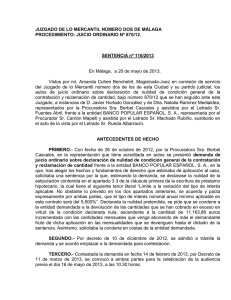Sentencia del Juzgado de lo Mercantil nº 2 Málaga