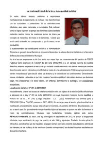 La irretroactividad de la ley y la seguridad jurídica En estos últimos