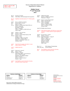 MS Baseball 2015 Schedule  - Socorro Independent School