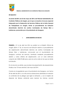 RE 068/2014 Acuerdo 32/2014, de 23 de mayo de 2014, del