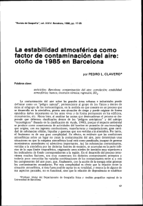 La estabilidad atmosfdrica como factor de contaminacidn