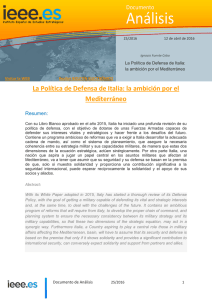 La Política de Defensa de Italia: la ambición por el