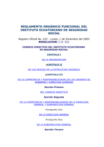 reglamento orgánico funcional del instituto ecuatoriano de