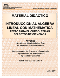 Introducción al Álgebra Lineal con Mathematica