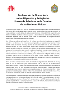 Declaración de Nueva York sobre Migrantes y Refugiados