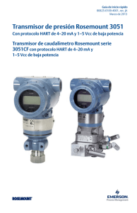 Transmisor de presión Rosemount 3051 Con protocolo