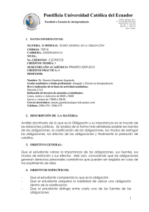 Teoria de la Obligacion - Pontificia Universidad Católica del Ecuador
