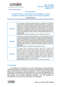 La lectura literaria en la enseñanza de la matemática en el