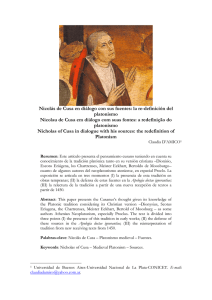 Nicolás de Cusa en diálogo con sus fuentes: la re-definición