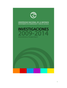 Investigaciones 2009-2014- Departamento de