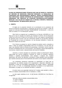 Pliego Técnico Guardería - Ayuntamiento de Benacazón