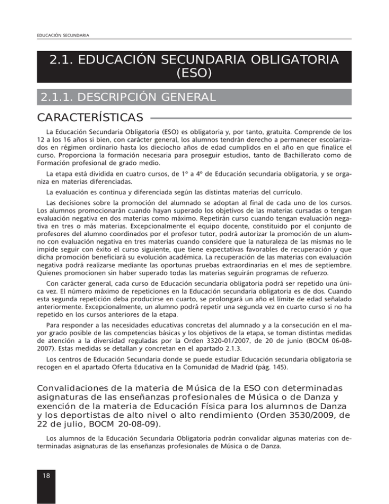 2.1. EDUCACIÓN SECUNDARIA OBLIGATORIA (ESO)