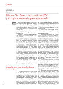 El Nuevo Plan General de Contabilidad (PGC) y las
