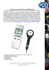 Dosímetro de radiación UVA - UVB PCE-UV34