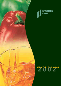 memoria anual - Invertec Foods