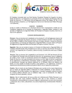 Reglamento de Seguridad P&uacute;blica del Municipio de Acapulco de